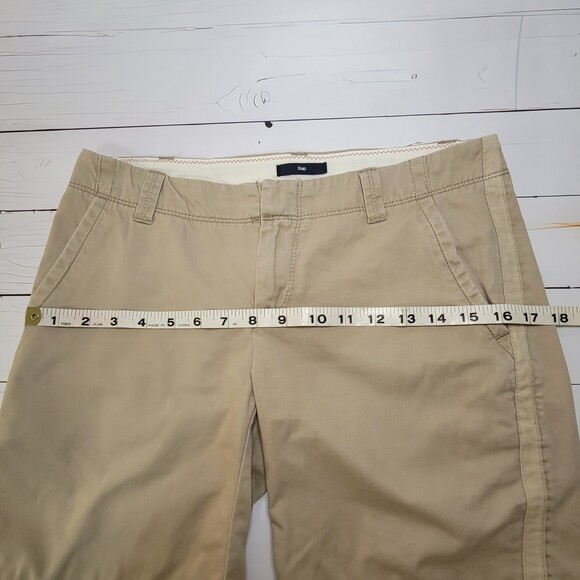 Gap khaki bermuda shorts flat front side stripe size 00 - Picture 8 of 16
